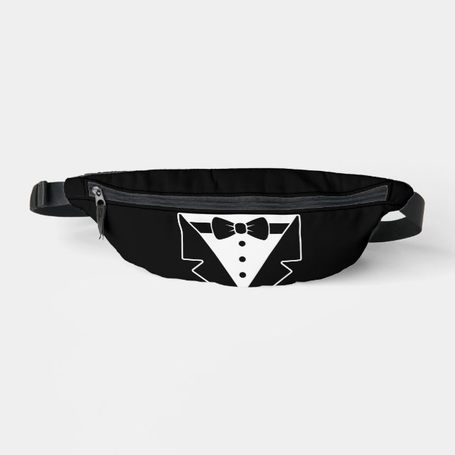 Classic Tuxedo Style Fanny Pack – Black & White (Front)
