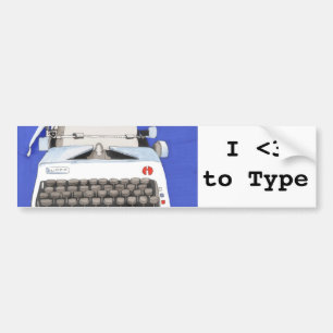 Classic Typewriter Bumper Sticker