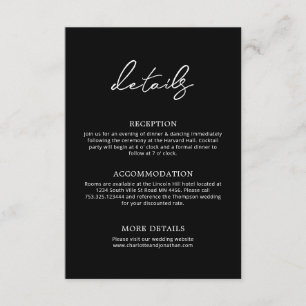 Classic Typography Black Enclosure Card