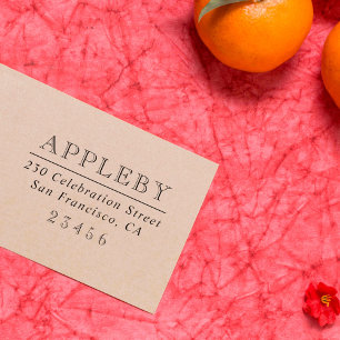 Classic Typography   Family Name & Return Address Rubber Stamp