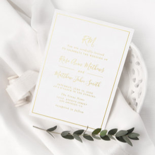 classic typography frame wedding invitation