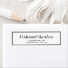 Classic Typography Framed Wedding Return Address