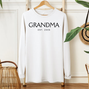 Classic Typography Grandma Established Year T-Shirt