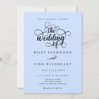 Classic Typography Script Wedding Invitation