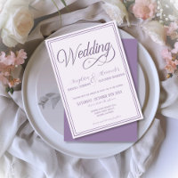 Classic Typography Soft Lilac Formal Wedding