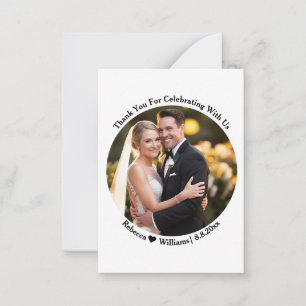 classic typography thank you wedding photo card