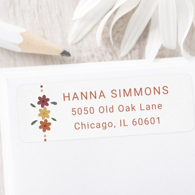 Classic Typography Trendy Boho Floral Address (Creator Uploaded)