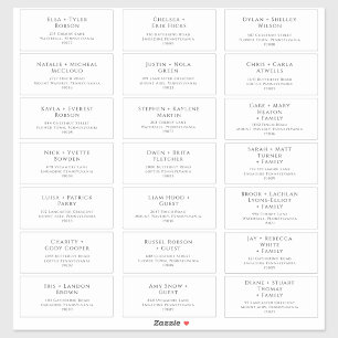 Classic Typography Wedding Guest Address Labels