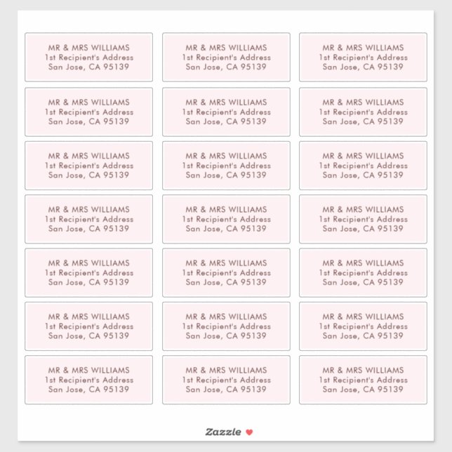 Classic Typography Wedding Guest Address Labels (Sheet)