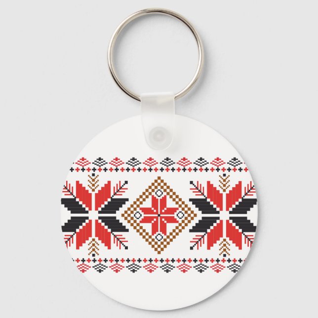 Classic Ugly Christmas Sweater Print Key Ring (Front)