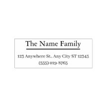 Classic Underline Family Return Address Personal