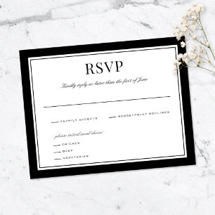 Classic Understated Elegance Wedding Reply Card