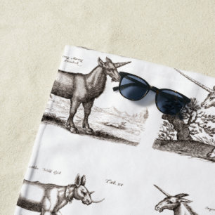 Classic Unicorn Antique Mythical Magical Creature Beach Towel