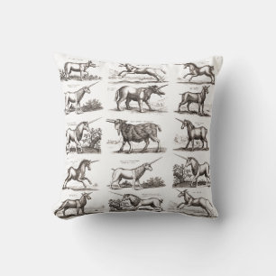 Classic Unicorn Antique Mythical Magical Creature Cushion