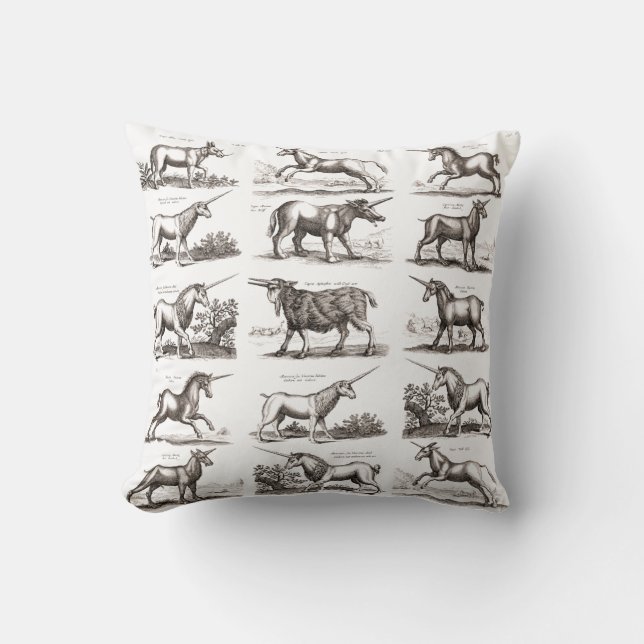 Classic Unicorn Antique Mythical Magical Creature Cushion (Front)