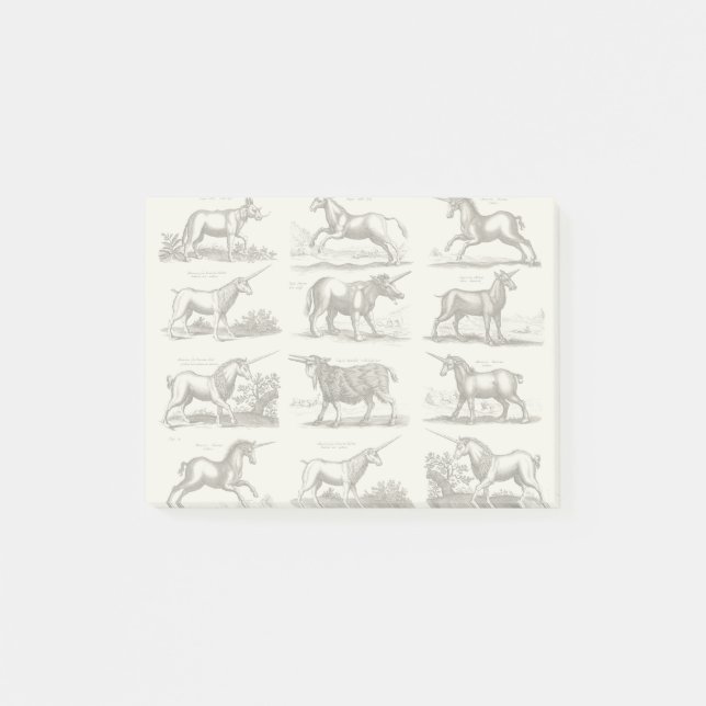 Classic Unicorn Antique Mythical Magical Creature Post-it Notes (Front)