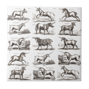 Classic Unicorn Antique Mythical Magical Creature Tile