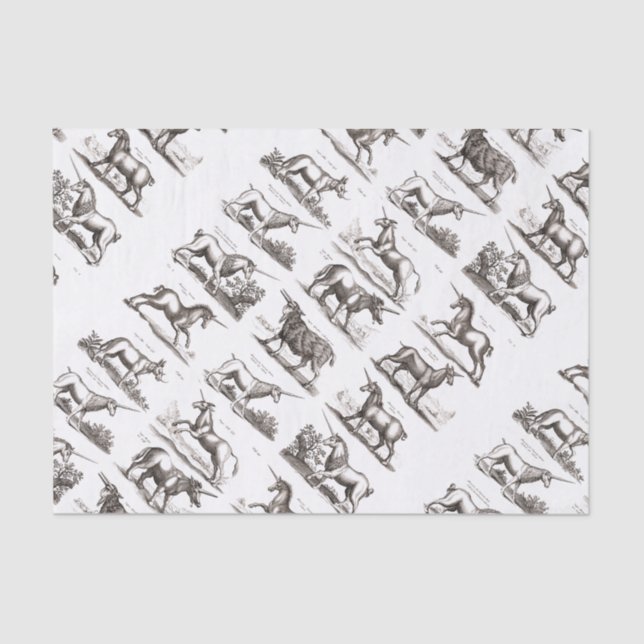 Classic Unicorn Antique Mythical Magical Creature Tissue Paper (Front)