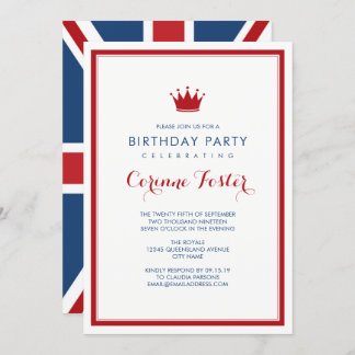 Classic Union Jack Flag Birthday Invitation