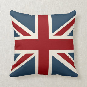FILLED EVANS LICHFIELD UNION JACK RED BLUE MADE IN UK FLAG CUSHION 43 X 33CM 