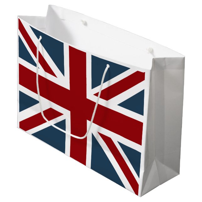 Classic Union Jack Flag Customised Large Gift Bag (Front Angled)
