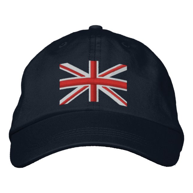 Classic Union Jack Flag England Swag Embroidery Embroidered Hat (Front)