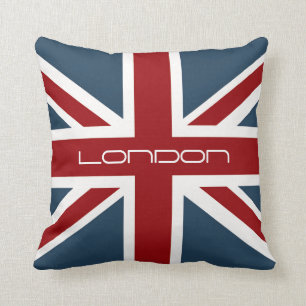 Classic Union Jack Flag with Custom London Text Cushion