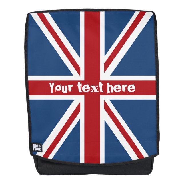 Classic Union Jack UK Flag Backpack (Front)