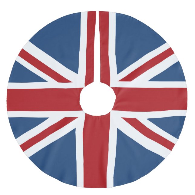 Classic Union Jack UK Flag Brushed Polyester Tree Skirt (Front)