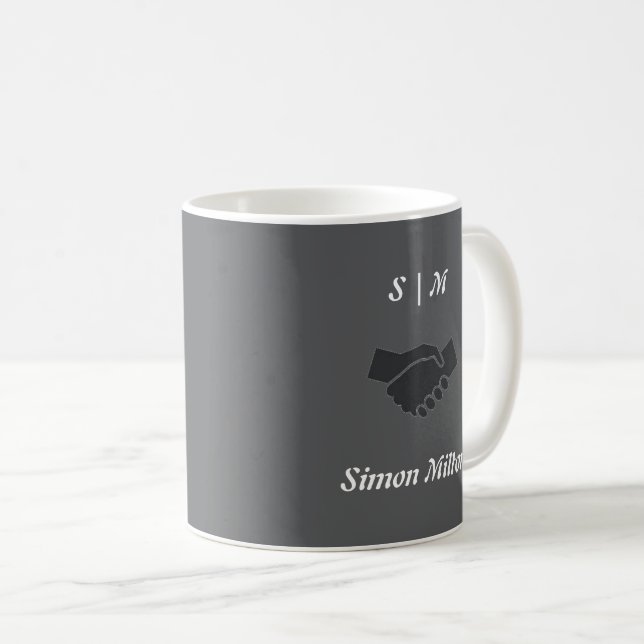 Classic Unique Mug with Initials, Name & Logo (Front Right)
