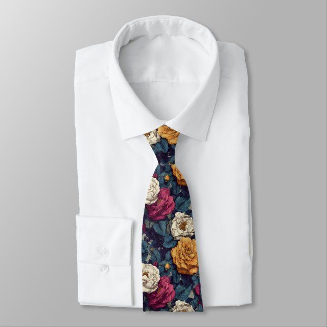 Classic Valentine Gifts For Him Gardenias Flower Tie (Tied)