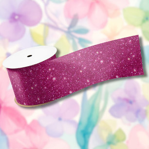 Classic Valentine Trendy Pink Glitter Style Satin Ribbon
