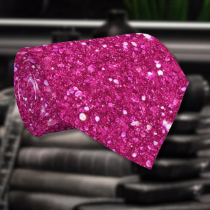 Classic Valentine Trendy Pink Glitter Style Tie