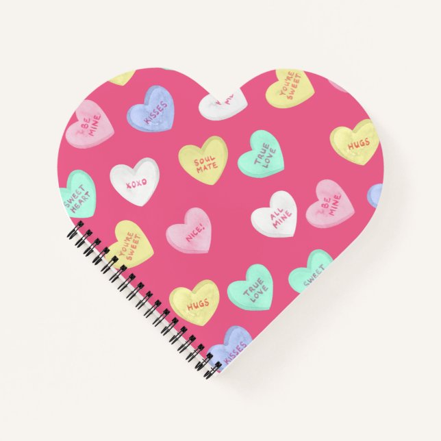 Classic Valentine's Candy Hearts Notebook (Front)
