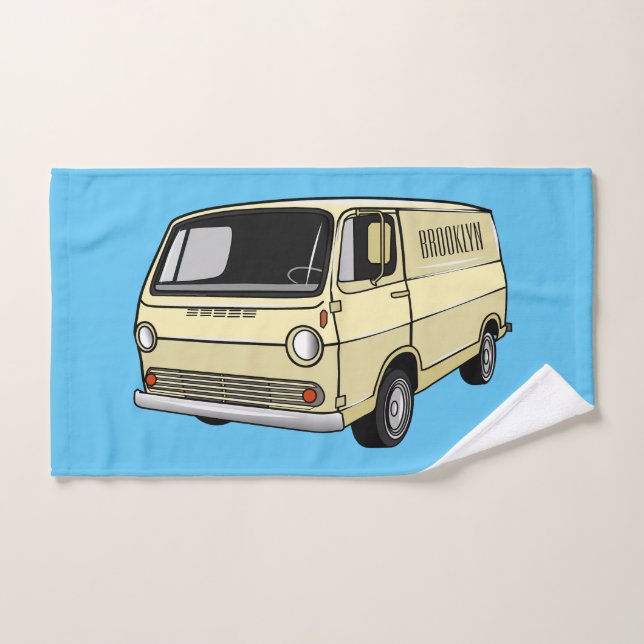 Classic van cartoon illustration bath towel set (Hand Towel)