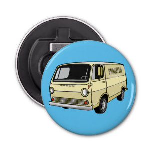 Classic van cartoon illustration bottle opener