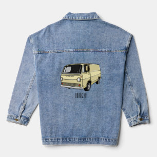 Classic van cartoon illustration denim jacket