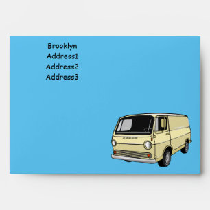 Classic van cartoon illustration envelope
