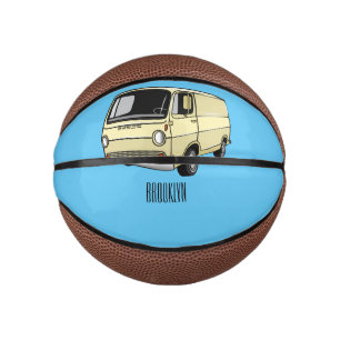 Classic van cartoon illustration mini basketball
