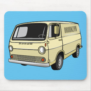 Classic van cartoon illustration mouse mat
