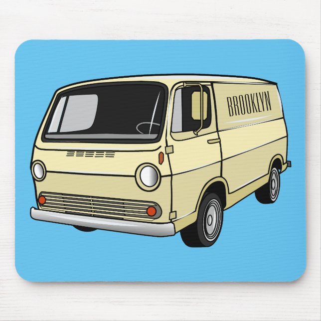 Classic van cartoon illustration mouse mat (Front)