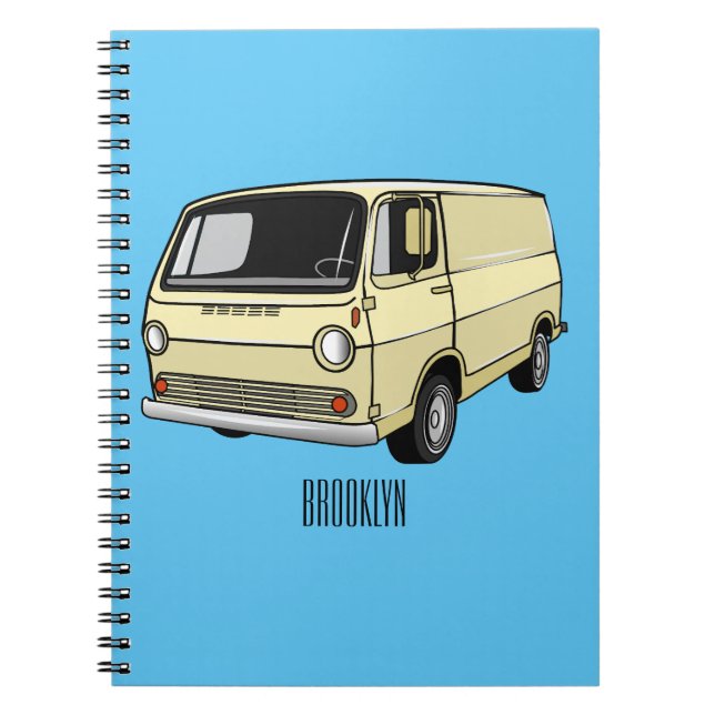 Classic van cartoon illustration notebook (Front)
