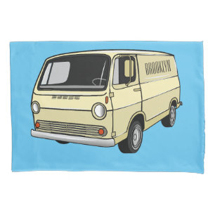 Classic van cartoon illustration pillowcase