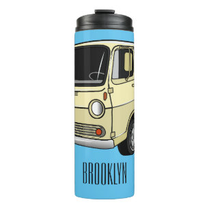 Classic van cartoon illustration thermal tumbler