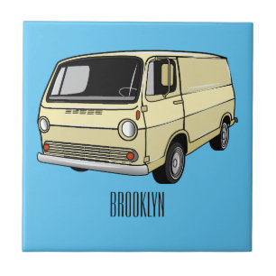 Classic van cartoon illustration tile