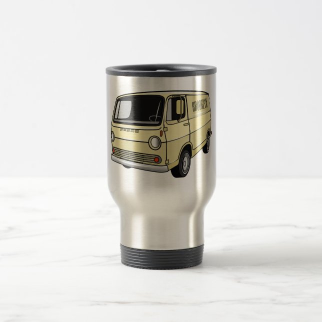 Classic van cartoon illustration travel mug (Center)