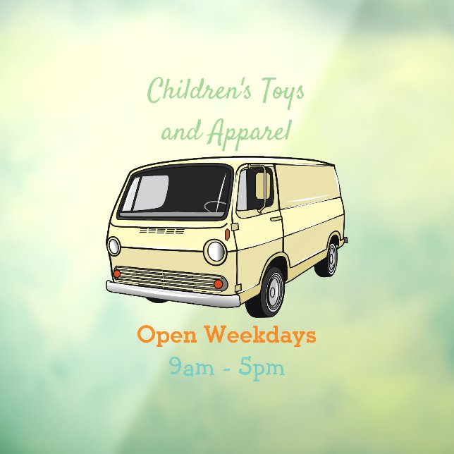 Classic van cartoon illustration window cling (Sheet 3)
