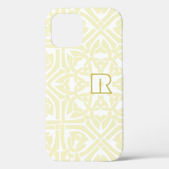 Classic Vanilla and White Elegant Frame Red Text Case-Mate iPhone Case (Back)