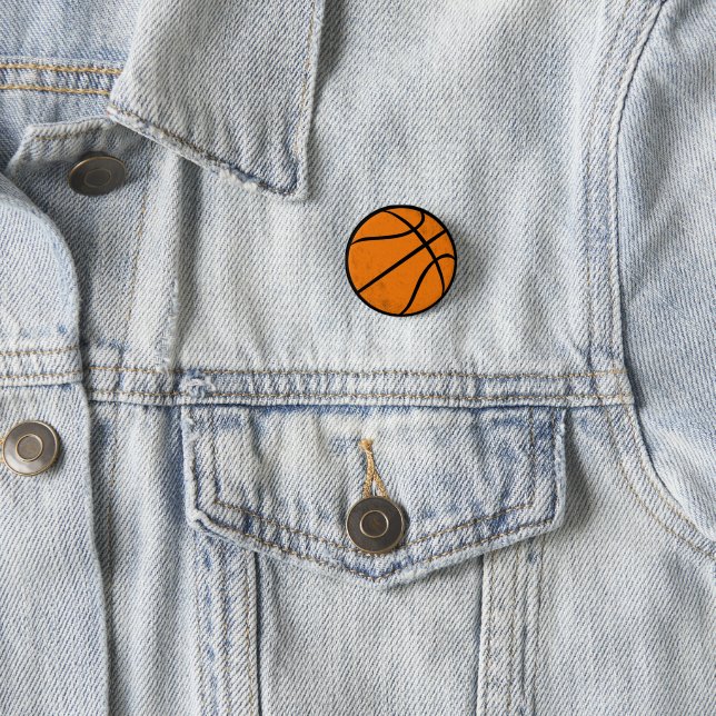 Classic Varsity Basketball Hoops Game Day Style 3 Cm Round Badge (In Situ)