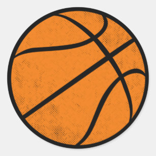 Classic Varsity Basketball Hoops Game Day Style Classic Round Sticker